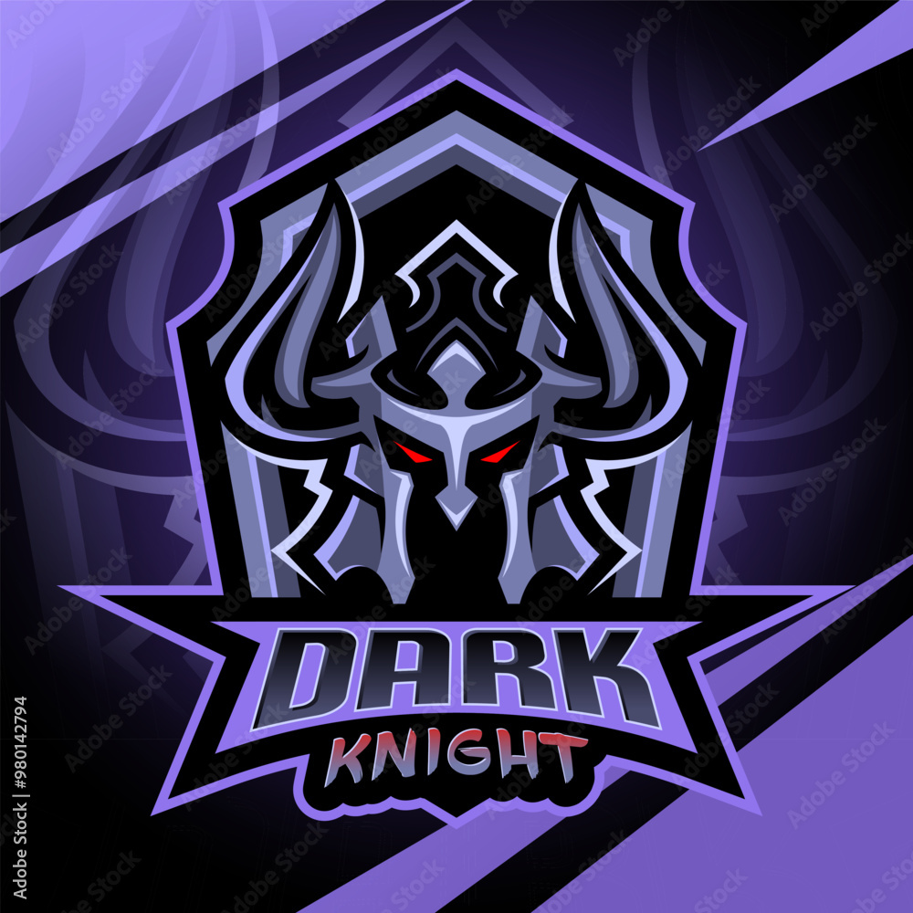 Dark knight esport mascot logo design Dark knight esport mascot logo design