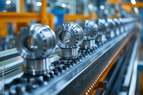 Metal Parts on a Conveyor Belt