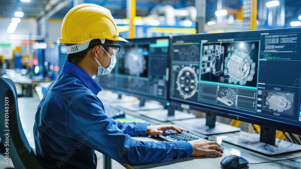 Focused professional - engineer in the workflow, diligently minding his own business, critical role of engineering workers in driving progress, solving complex problems. Engineer's Day. Focused professional - engineer in the workflow, diligently minding his own business, critical role of engineering workers in driving progress, solving complex problems. Engineer's Day.
