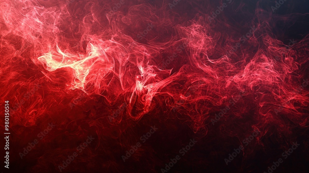 Dark red smoke rising in thick clouds, creating a moody and intense backdrop with deep shadows and swirling patterns of movement. Dark red smoke rising in thick clouds, creating a moody and intense backdrop with deep shadows and swirling patterns of movement.