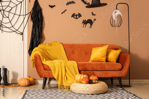 Living room decorated for h...