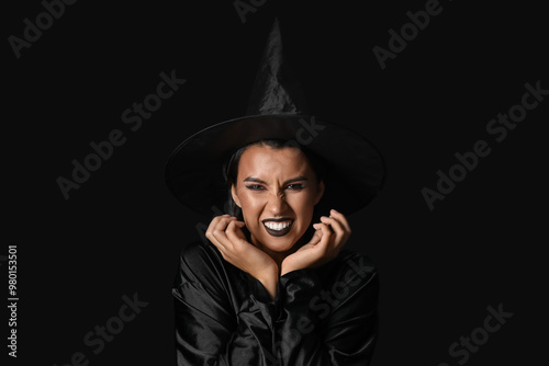 Beautiful young scary witch...