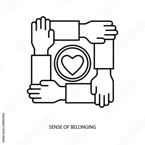 sense of belonging concept line icon. Simple element illustration. 
sense of belonging concept outline symbol design.