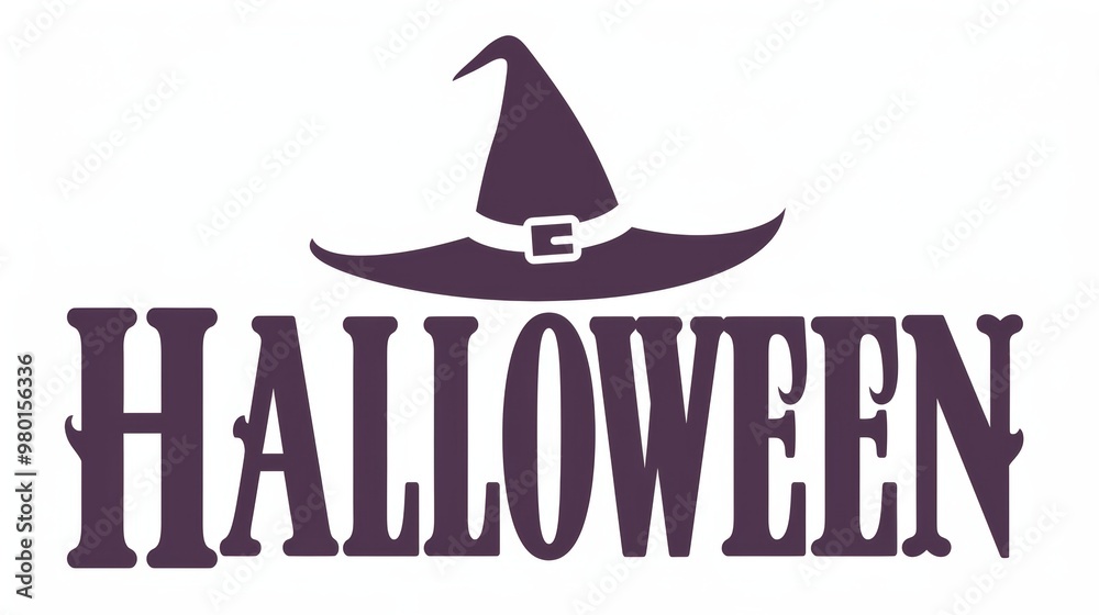 Playful Halloween Design with Bold Letters and Witch Hat Playful Halloween Design with Bold Letters and Witch Hat
