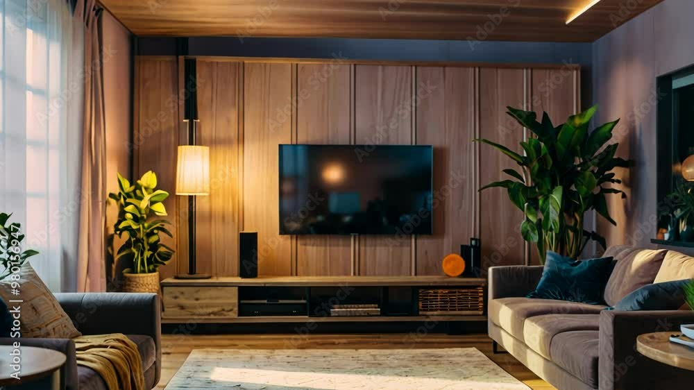 Stylish Home Office with Indoor Plants and Natural Light Stylish Home Office with Indoor Plants and Natural Light