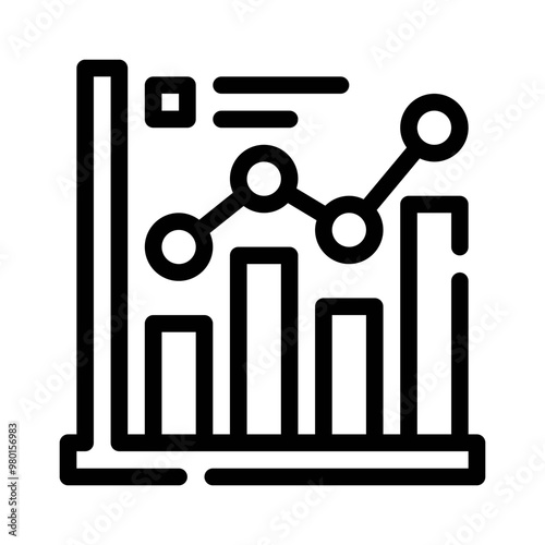 bar graph line icon