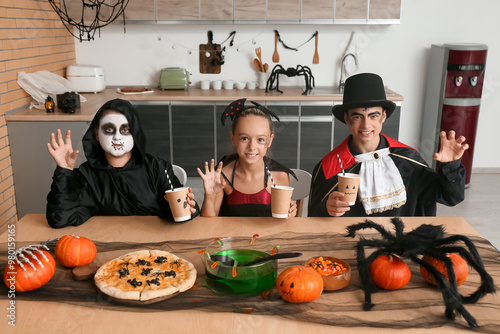 Kids dressed for Halloween ...