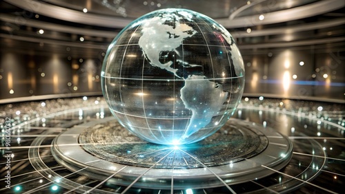 A Glowing Glass Globe high quality photo, earth