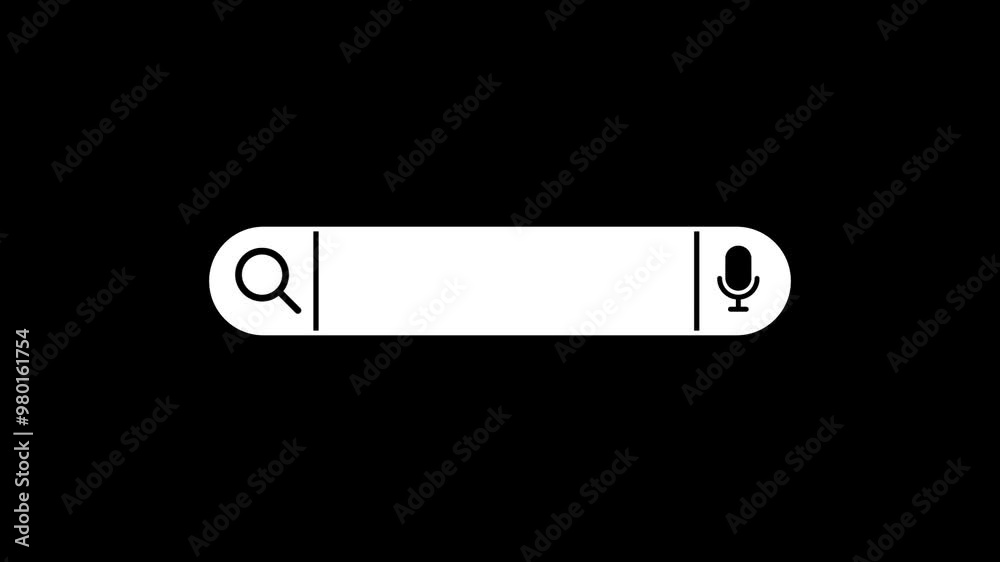 animated search bar isolated on black background, web searching, internet browsing modern information technology concept animated search bar isolated on black background, web searching, internet browsing modern information technology concept