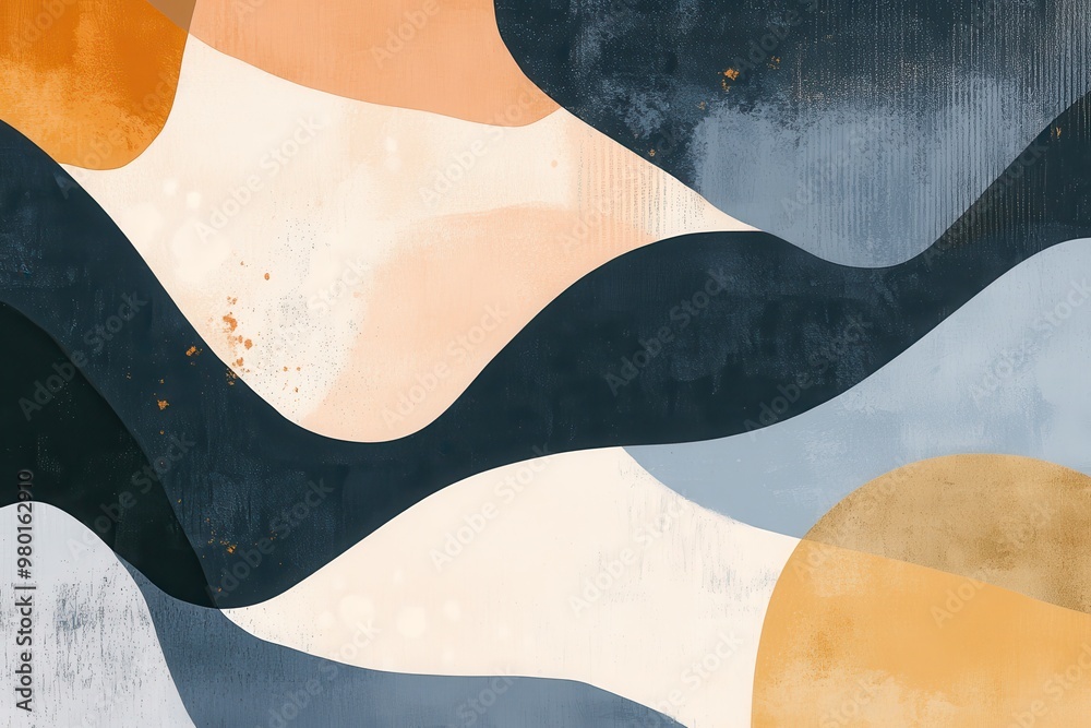 Abstract Art with Wavy Shapes and Earthy Colors Abstract Art with Wavy Shapes and Earthy Colors