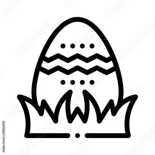 Easter egg hunt line icon