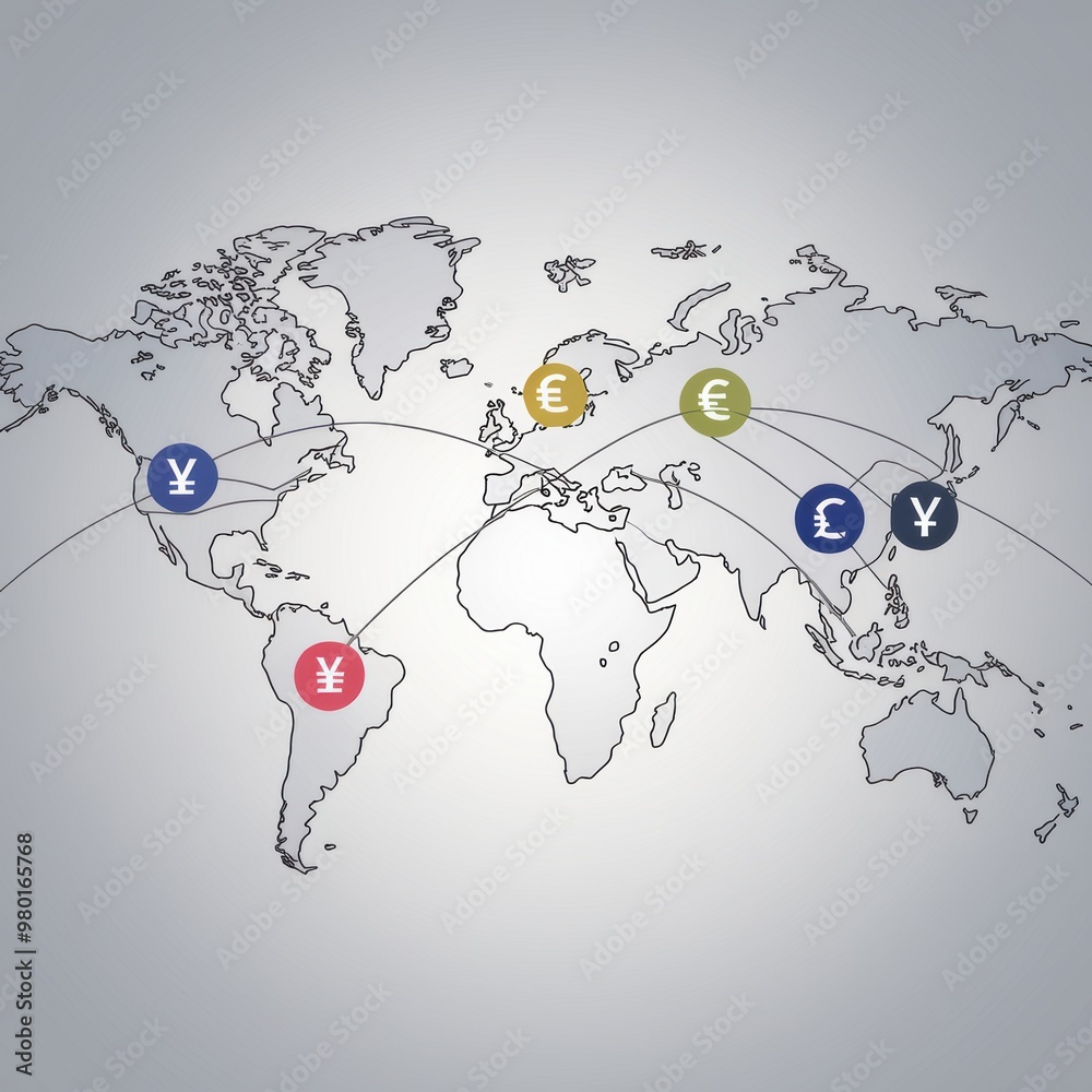 Forex Currency Exchange Concept: Global Trading Minimalist Design with Major Currencies Forex Currency Exchange Concept: Global Trading Minimalist Design with Major Currencies