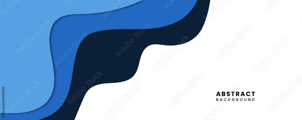 A stylish abstract background featuring blue wave patterns in a paper cut style. Perfect for modern design projects and presentations.