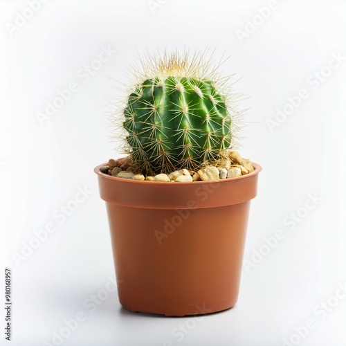 cactus in the pot isolated