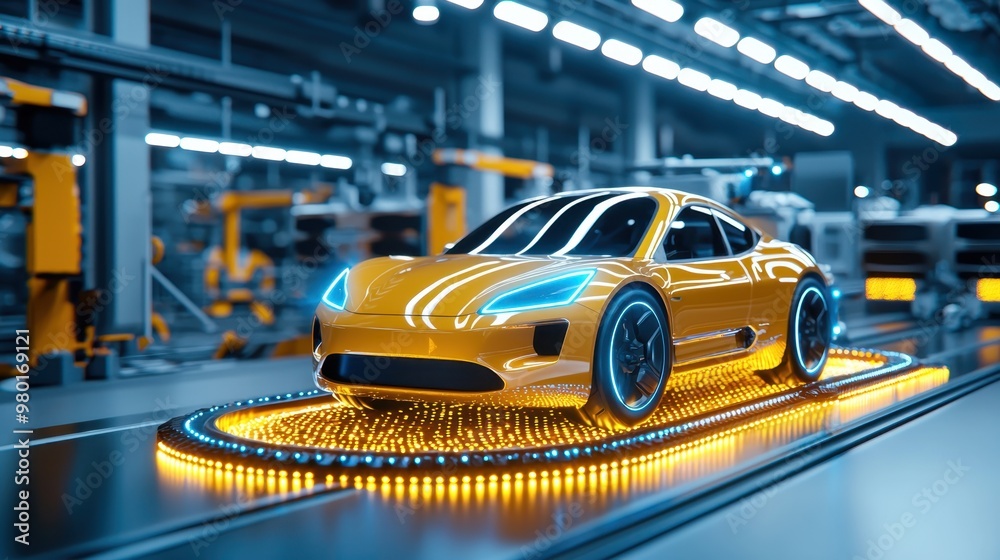 Quantum-Powered Futuristic Factory Optimizing Production in Real Time with Copy Space for Text Quantum-Powered Futuristic Factory Optimizing Production in Real Time with Copy Space for Text