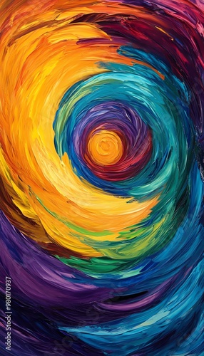 Vibrant swirl of colors creating a dynamic and energetic composition, evoking emotion and creativity with every brushstroke.