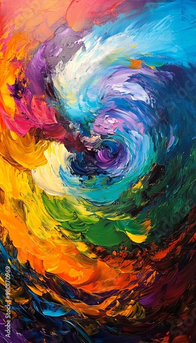 Wallpaper Mural Vibrant abstract artwork featuring a whirl of colors, blending beautifully to create an enchanting visual experience. Torontodigital.ca