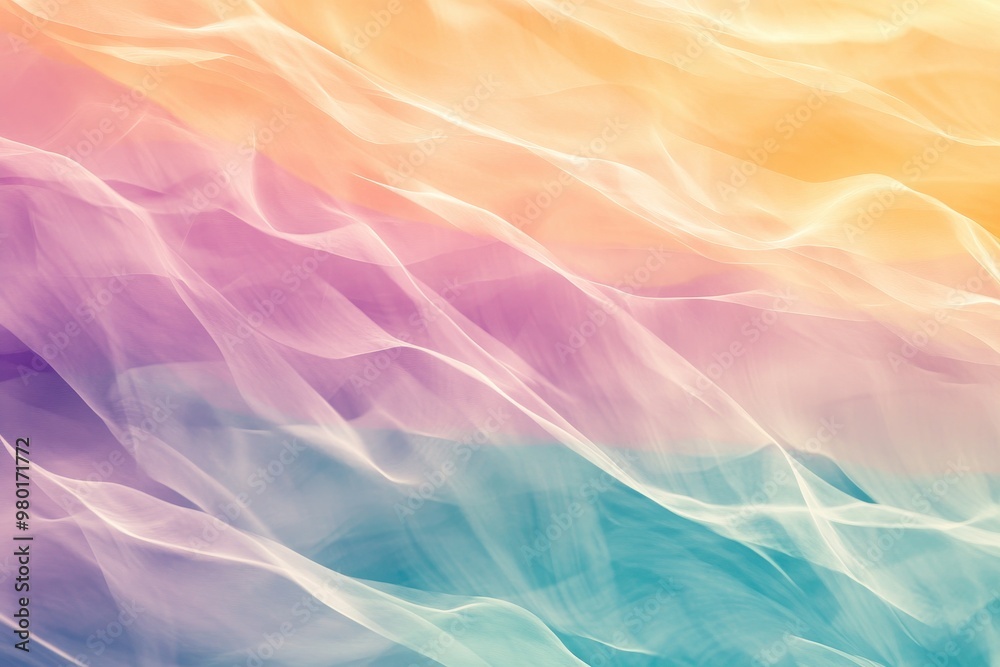 Fototapeta premium Abstract Pastel Fabric Waves with Gradient Colors