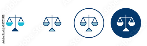 Scales icon vector isolated on white background . Law scale icon. Justice sign