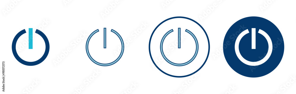 Power icon vector isolated on white background. Power Switch Icon. Start power icon Power icon vector isolated on white background. Power Switch Icon. Start power icon