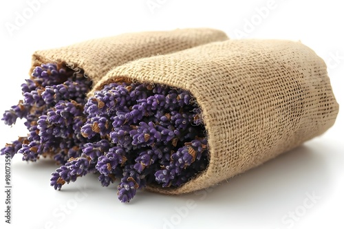 a couple of burlap bags filled with lavender

 photo