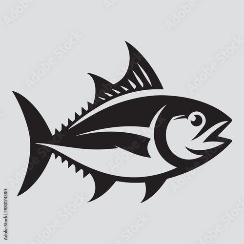 tuna silhouette vector illustration. tuna silhouette simple vector icon