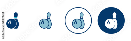 Bowling game Pin Icon vector isolated on white background. Bowling icon, ball and pin