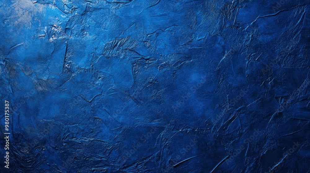A solid blue textured background featuring subtle surface patterns, adding dimension and interest.