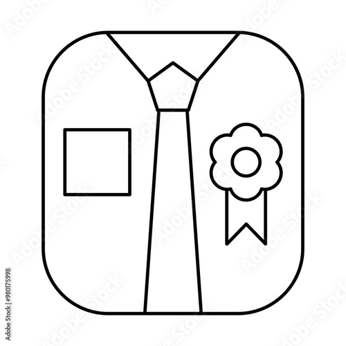 best employee of office workspace and business with outline icons