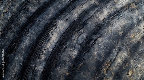 Tire track mark on asphalt tarmac road race track texture and background, Abstract background black tire tracks skid on asphalt road in racing circuit, Tire mark skid mark on asphalt road