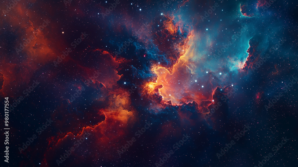 Naklejka premium Colorful Nebula Fantasy Galaxy