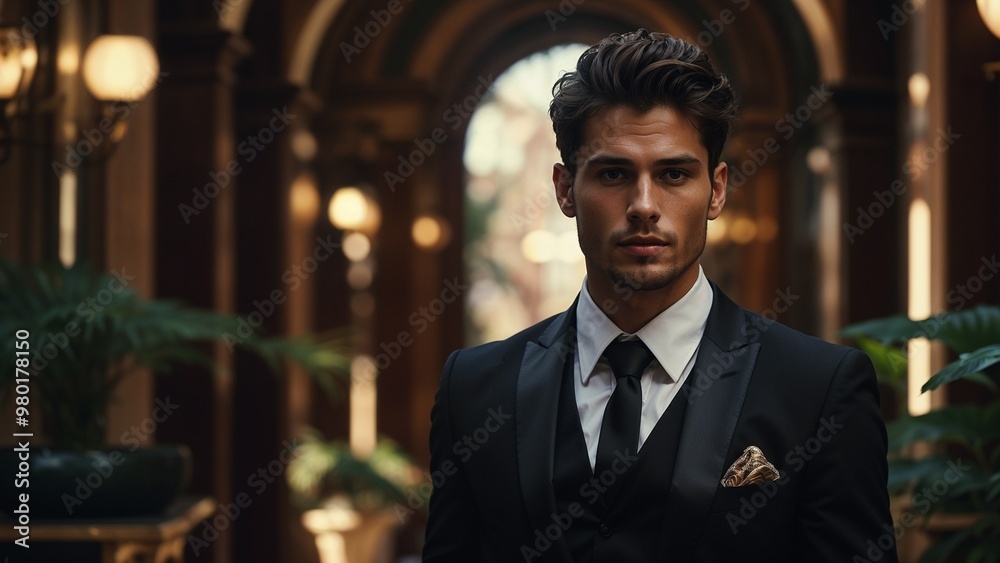 handsome guy in a black suit - heartthrob guy - rich guy - stylish guy - guy in black. handsome guy in a black suit - heartthrob guy - rich guy - stylish guy - guy in black.