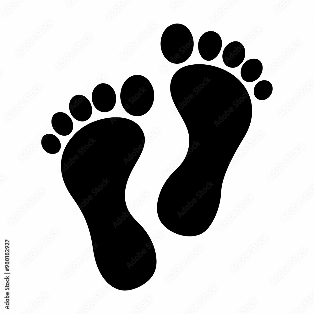human footprint silhouette vector, barefoot footprint icon
human footprint silhouette vector, barefoot footprint icon