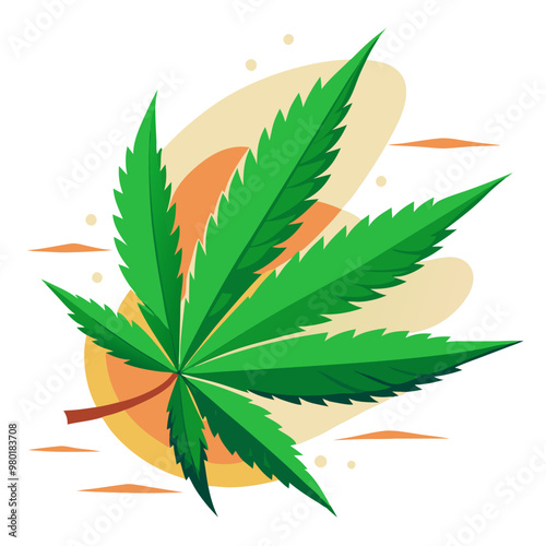 Cannabis Marijuana Leaf on White Background 