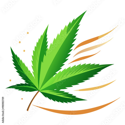 Cannabis Marijuana Leaf on White Background 