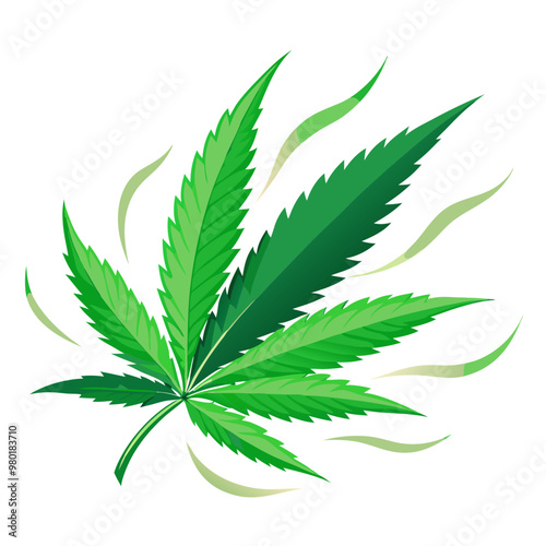 Cannabis Marijuana Leaf on White Background 