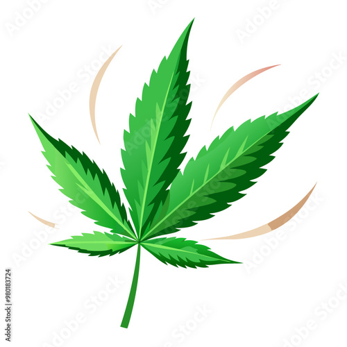 Cannabis Marijuana Leaf on White Background 