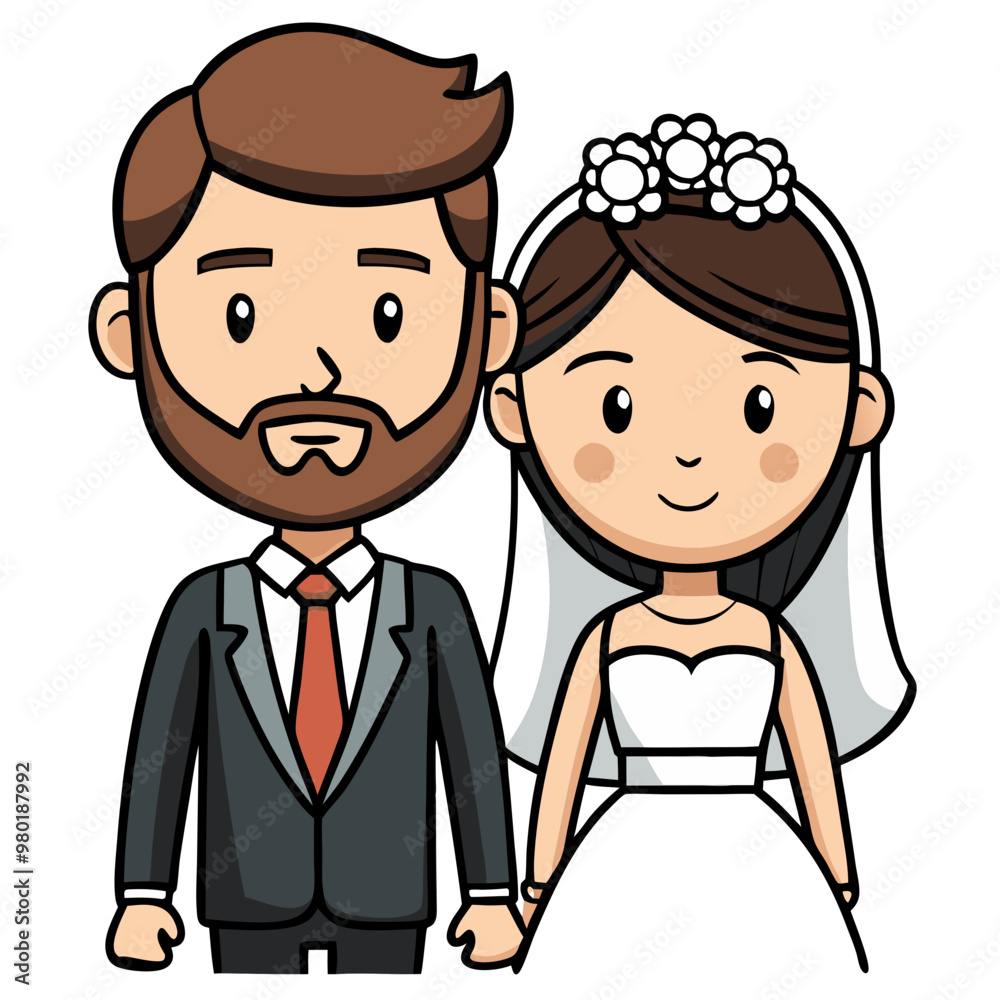 Marriage couple with man and woman bride and groom Marriage couple with man and woman bride and groom