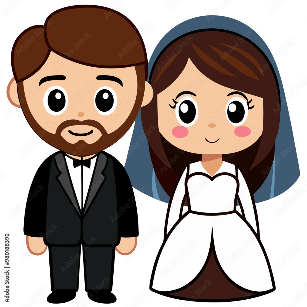 Marriage couple with man and woman bride and groom Marriage couple with man and woman bride and groom