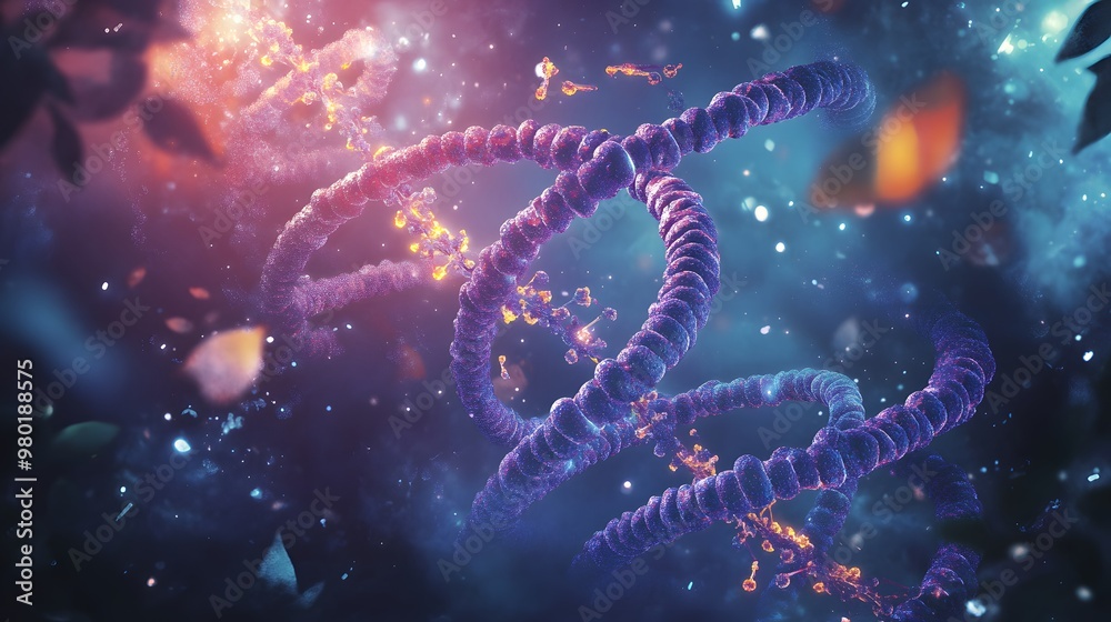A Double Helix of DNA Floating Through a Cosmic Dust Cloud