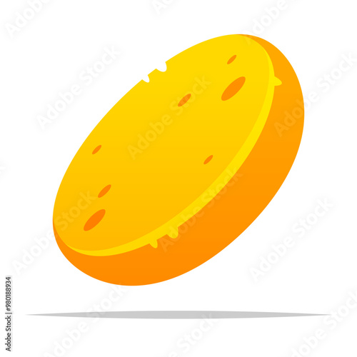 Round sponge vector isolated illustration