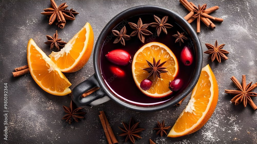 Warm wine infused with spices Warm wine infused with spices