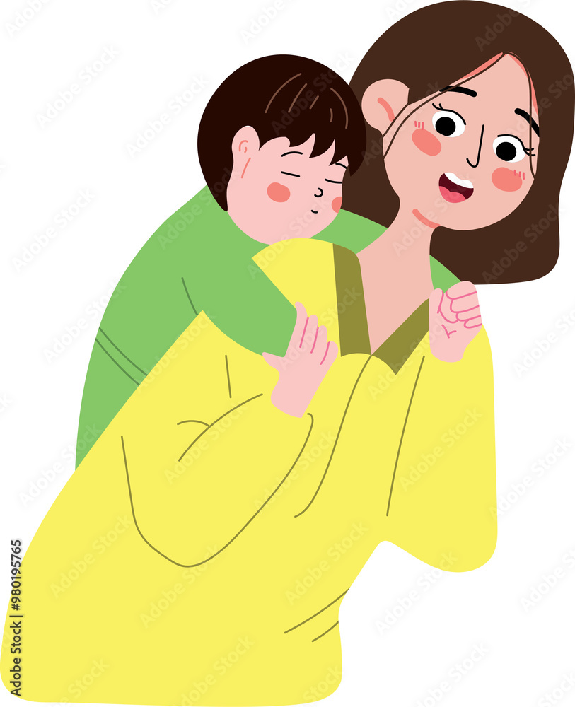 Caring mother holding her baby boy Caring mother holding her baby boy