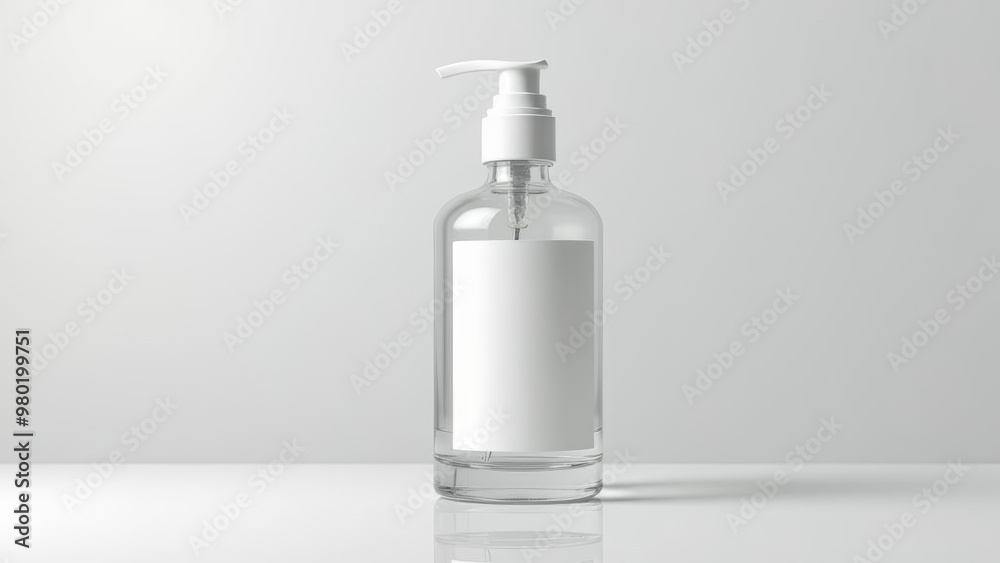 Hand Sanitizer Bottle Mockup: Sleek Clear Dispenser for Branding and Packaging Design Presentation Hand Sanitizer Bottle Mockup: Sleek Clear Dispenser for Branding and Packaging Design Presentation