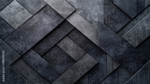 Wallpaper Mural Dark Geometric Patterns. A modern and sharp geometric pattern in various shades of black and dark gray. Torontodigital.ca