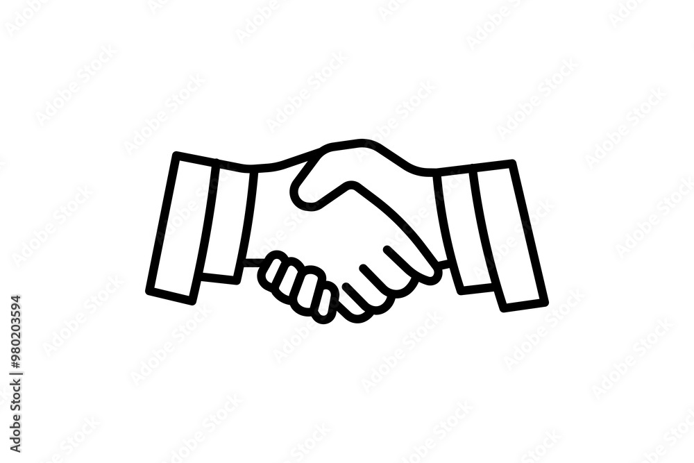 Handshake icon. Related to interaction. suitable for web site, app, user interfaces. Line icon style Handshake icon. Related to interaction. suitable for web site, app, user interfaces. Line icon style