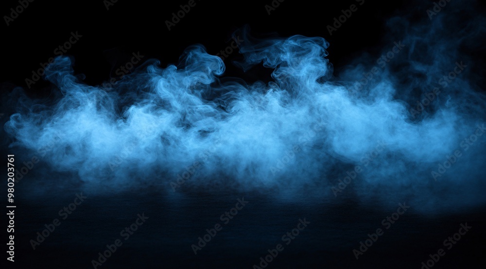 Fototapeta premium Abstract Blue Smoke Background On Black
