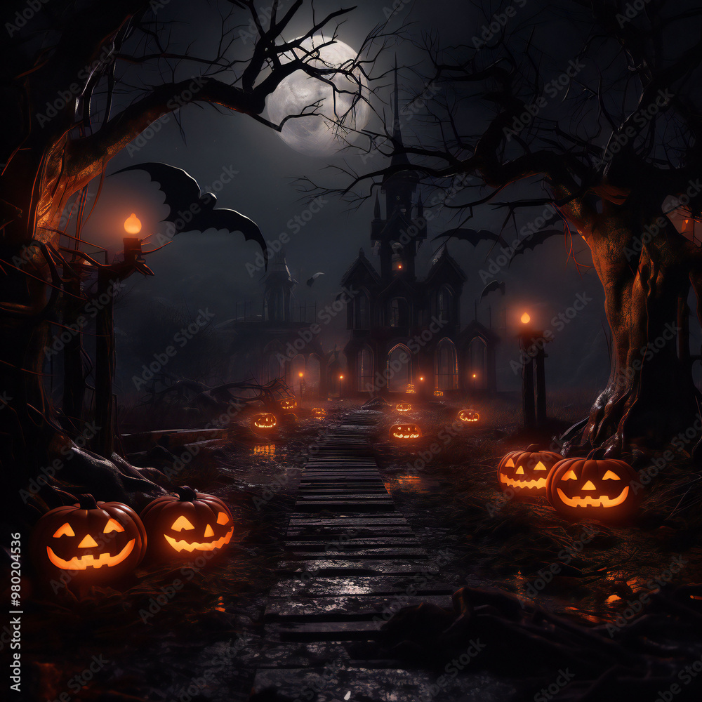 Halloween 3d Elements Isolated for social media post