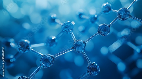 Abstract Blue Molecular Structure