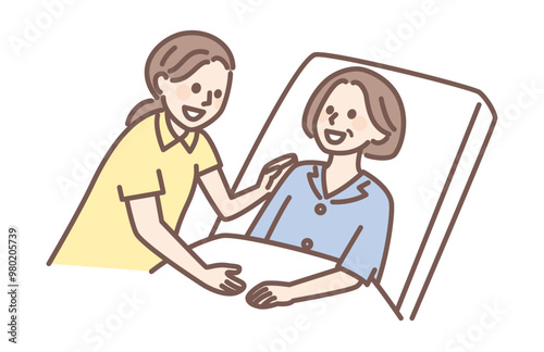 illustration of woman with helper